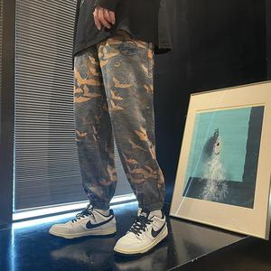 风新中式印花大码麂皮绒休闲裤电商A100-K135-P50图片