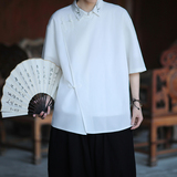 新中式风短袖衬衫电商A100-226-P65，男装T恤，电商A100