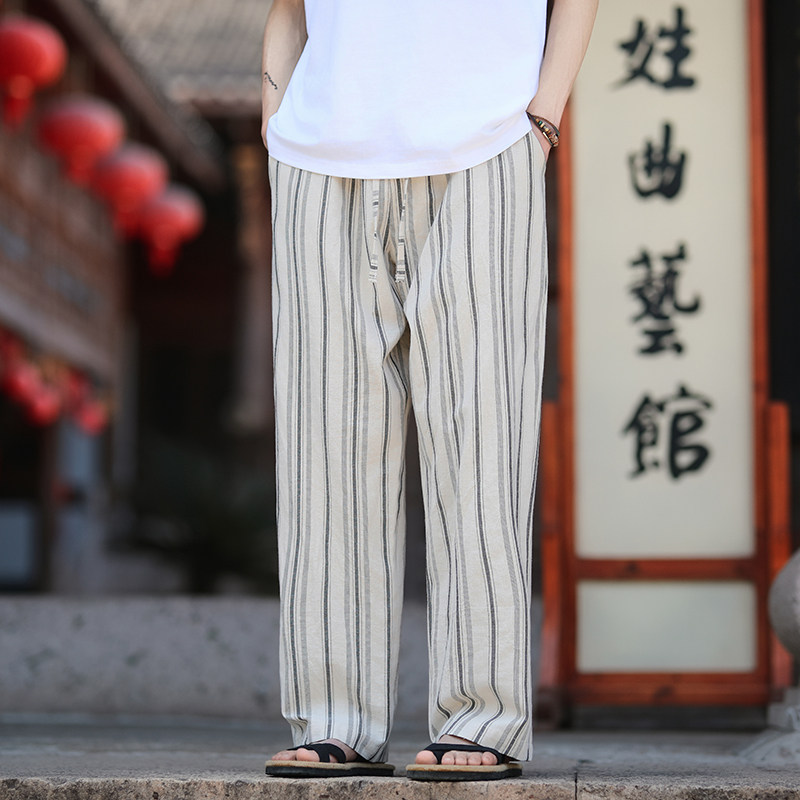 麻棉森系新风休闲长裤电商A100-MK2531-P75,男装休闲裤,电商A100