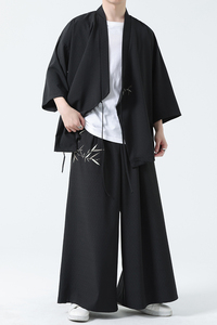 风冰丝七分袖汉服套装宽松大码禅意道袍居士茶225+2311-P120图片