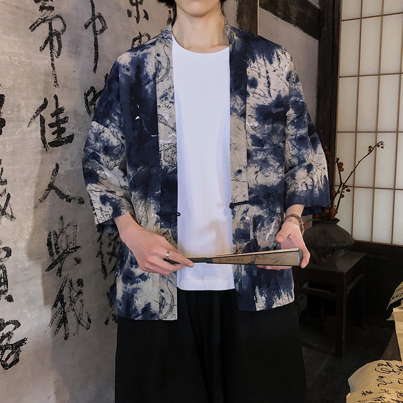 春夏新款民族风文艺时尚风开衫防晒衣电商A100-795-P40，男装防晒衣，电商A100