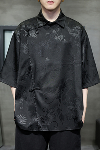 新中式风盘扣衬衫薄款冰丝高级感唐装汉服电商A100-227-P65图片