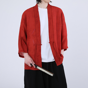 风汉服开衫披风道袍新中式大码夏季防防晒薄款A100-719-P45,牛仔长款裙搭配图片