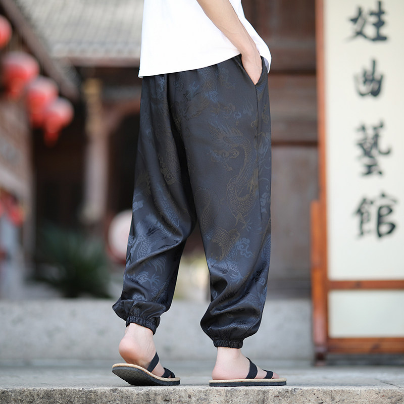 风龙纹暗纹休闲裤DSA100-8811-P30,男装休闲裤,电商A100