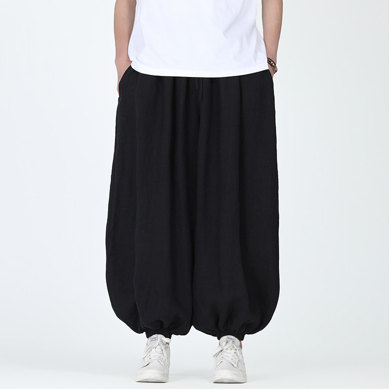 全亚麻束脚裤休闲宽松电商A100-QM2520-P140,男装休闲裤,电商A100