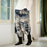 休闲双层保暖裤花色民族风风大码休闲裤电商A100-K8002-P65，男装民族服装，电商A100