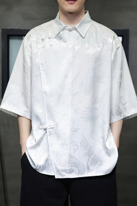 新中式风盘扣衬衫薄款冰丝高级感唐装汉服电商A100-227-P65图片