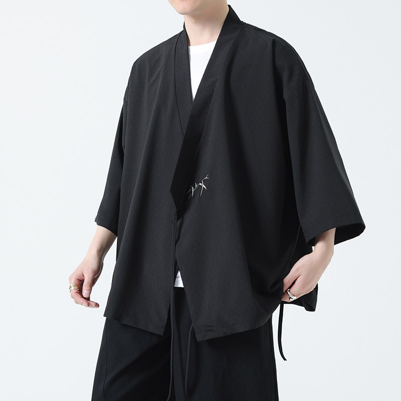 男夏季薄款风斜襟道袍宽松大码新中式禅意居士A100-225-P60,男装民族服装,电商A100