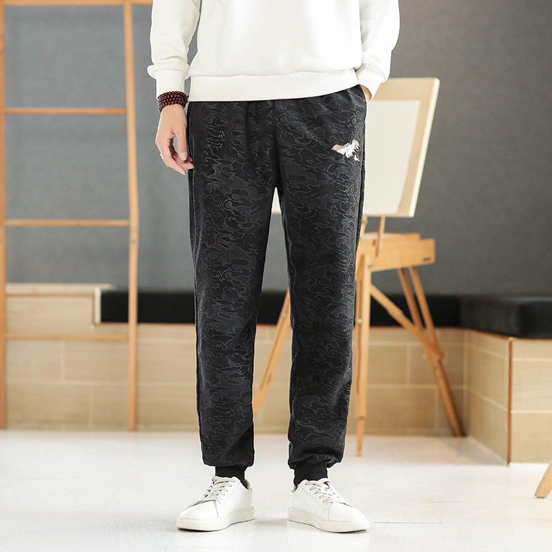 风刺绣小脚裤电商A100-K158-P40,男装休闲裤,电商A100