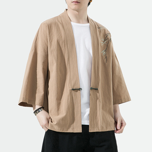 新中式改良汉服风男装古风道袍刺绣外套日系和风A100-735-p50图片