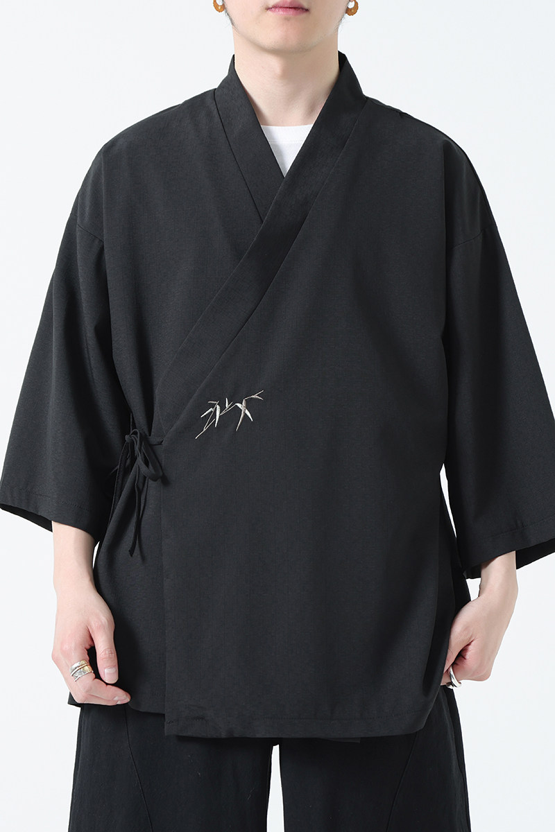 男夏季薄款风斜襟道袍宽松大码新中式禅意居士A100-225-P60,男装民族服装,电商A100