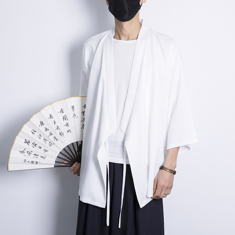 夏季风纯色休闲汉服开衫日系加大加宽加码电商A100-Y116-P55,男装民族服装,电商A100