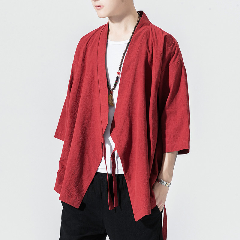 风纯色汉服开衫道袍DSA100-906-P50，男装民族服装，电商A100