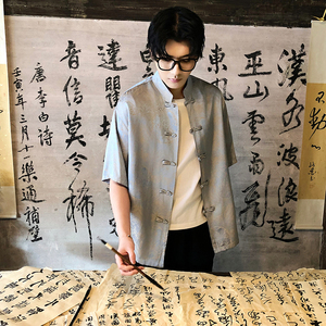 风新中式印花汉服衬衫电商A100-C311-P75图片