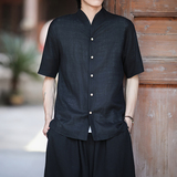 纯色亚麻衬衫轻薄凉爽电商A100-919-P75，男装衬衫，电商A100