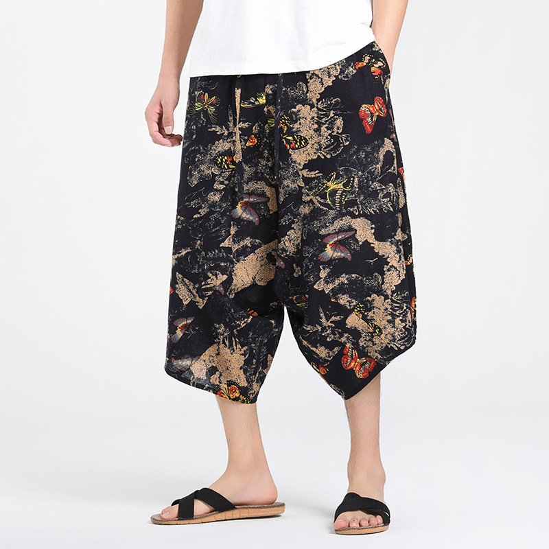 夏威夷风风花色阔腿裤加大加宽加码A100-3683-P30,男装休闲裤,电商A100