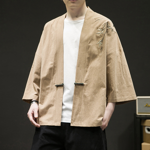 新中式改良汉服风男装古风道袍刺绣外套日系和风A100-735-p50图片