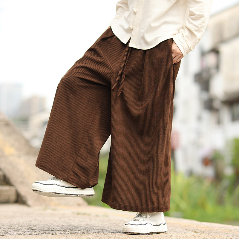 灯芯绒休闲阔腿裤纯色长裤电商A100-K8899-P55,男装休闲裤,电商A100