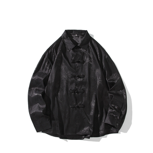 风提花衬衫男士长袖新中式男装盘扣唐装汉服电商A100-C39-P65图片