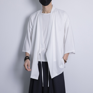 夏季风纯色休闲汉服开衫日系加大加宽加码电商A100-Y116-P55图片