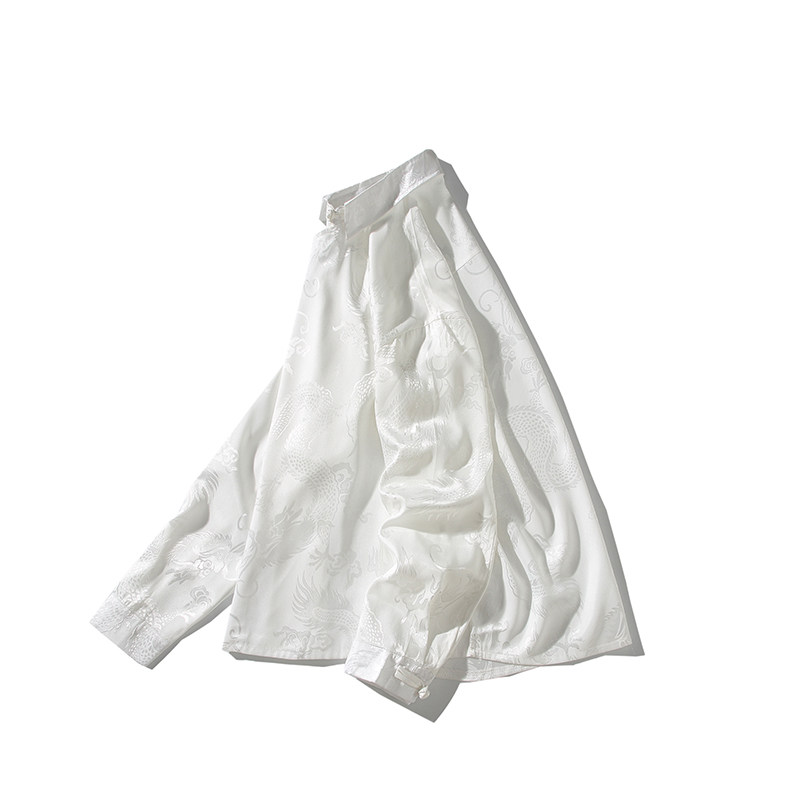 新中式风衬衫男士长袖唐装汉服改良盘扣衬衣电商A100-262-P65,男装衬衫,电商A100