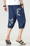 冰丝提花龙纹风休闲裤绣花短裤1钱塘4018限68，男装休闲裤，电商A100