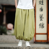 全亚麻束脚裤休闲宽松电商A100-QM2520-P140，男装休闲裤，电商A100