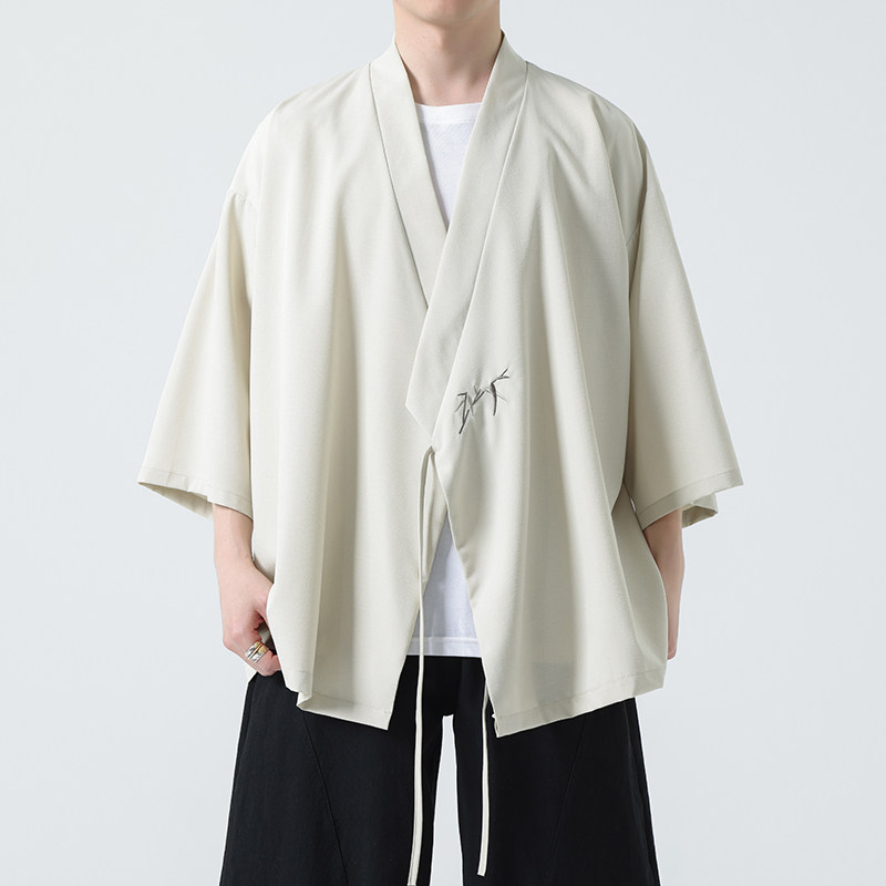 男夏季薄款风斜襟道袍宽松大码新中式禅意居士A100-225-P60,男装民族服装,电商A100