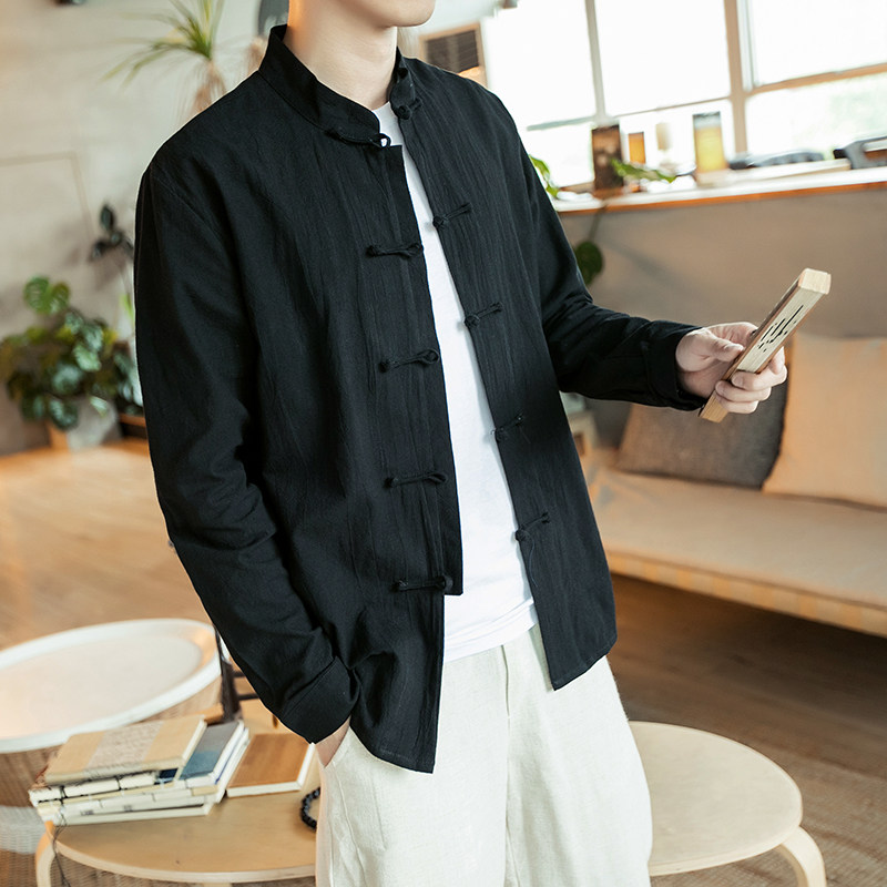 全棉风盘扣衬衫纯色打底电商A100-C610-P50特,男装衬衫,电商A100
