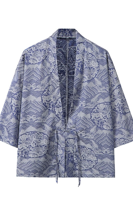 风龙纹冰丝汉服开衫外套古风禅服居士服道袍披风A100-721-P40,男装民族服装,电商A100