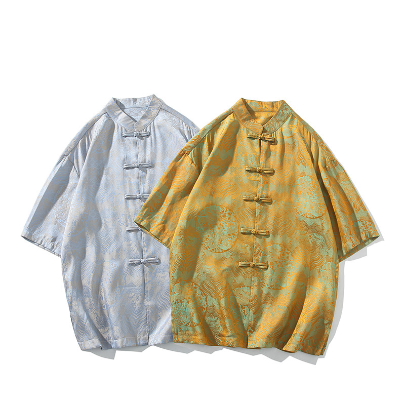 风新中式印花汉服衬衫电商A100-C311-P75,男装衬衫,电商A100