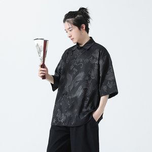 新中式风盘扣衬衫薄款冰丝高级感唐装汉服电商A100-227-P65图片