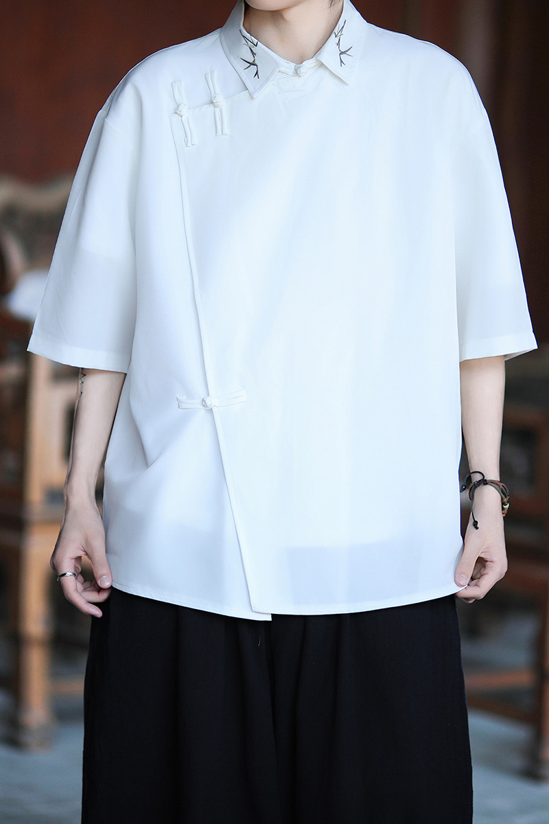 新中式风短袖衬衫电商A100-226-P65,男装衬衫,电商A100