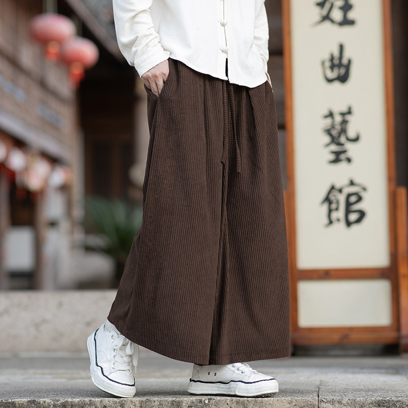 灯芯绒休闲阔腿裤纯色长裤电商A100-K8899-P55,男装休闲裤,电商A100