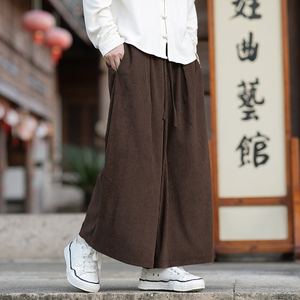 灯芯绒休闲阔腿裤纯色长裤电商A100-K8899-P55图片