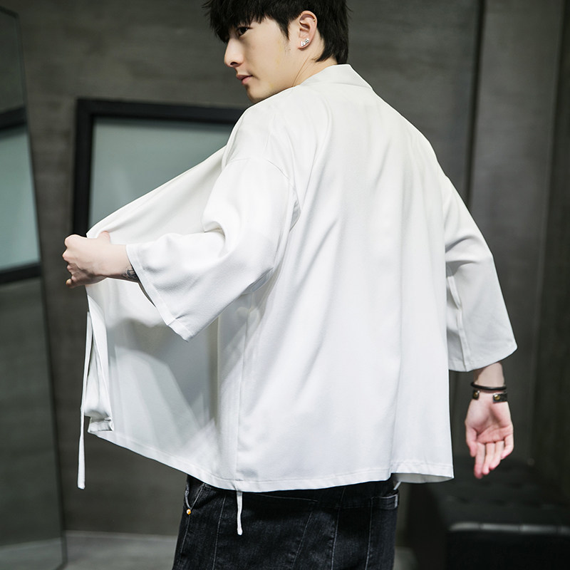 夏风日系风纯色休闲汉服开衫加大加宽加码电商A100-Y116-P55,男装民族服装,电商A100