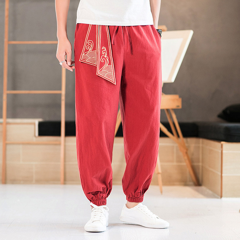 全棉灯笼束脚裤风民族风加大码休闲裤A100-SK16-P45，男装民族服装，电商A100