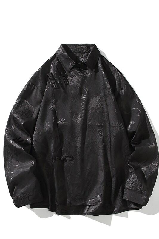 新中式风衬衫男士长袖唐装汉服改良盘扣衬衣电商A100-262-P65,男装衬衫,电商A100