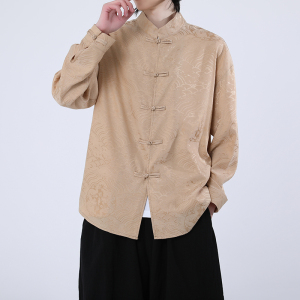 风新中式压花龙纹汉服长袖衬衫A100-C312-P65图片