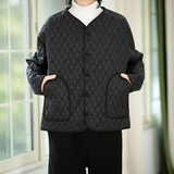 薄棉衣风纯色暗绣花盘扣新中式电商A100-W696-P95，男装棉衣，电商A100