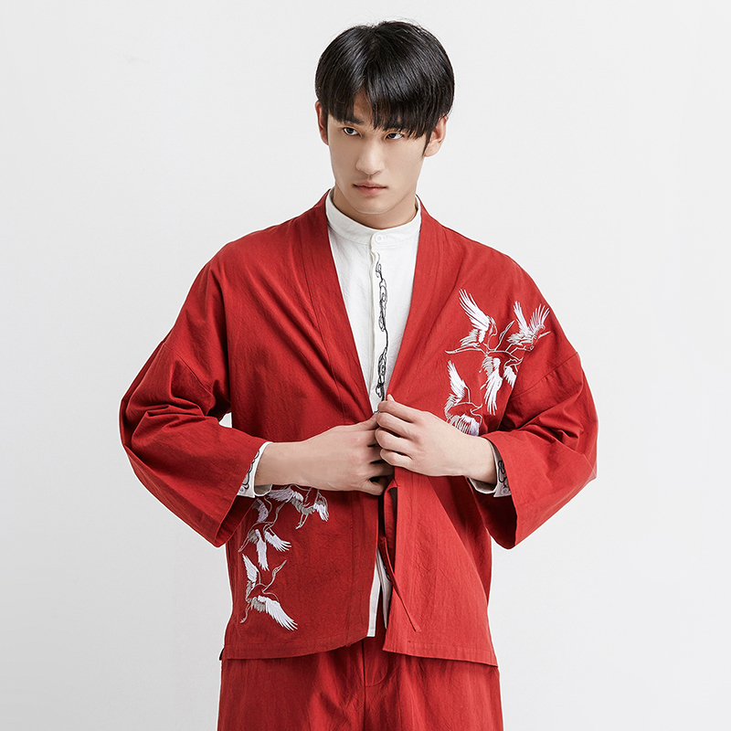 不退色刺绣中国风汉服开衫2钱塘大厦4018-SM601-P55，男装夹克，电商A100