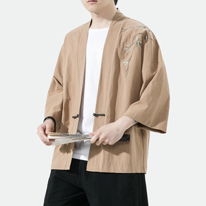 新中式改良汉服风男装古风道袍刺绣外套日系和风A100-735-p50图片