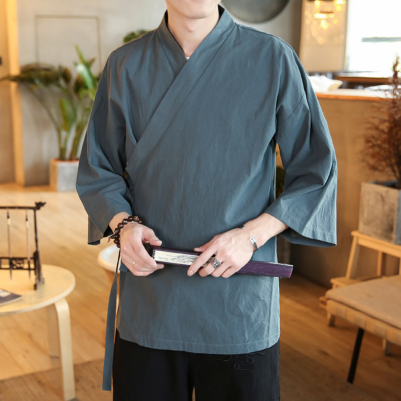 风纯色汉服开衫道袍DSA100-906-P50，男装民族服装，电商A100