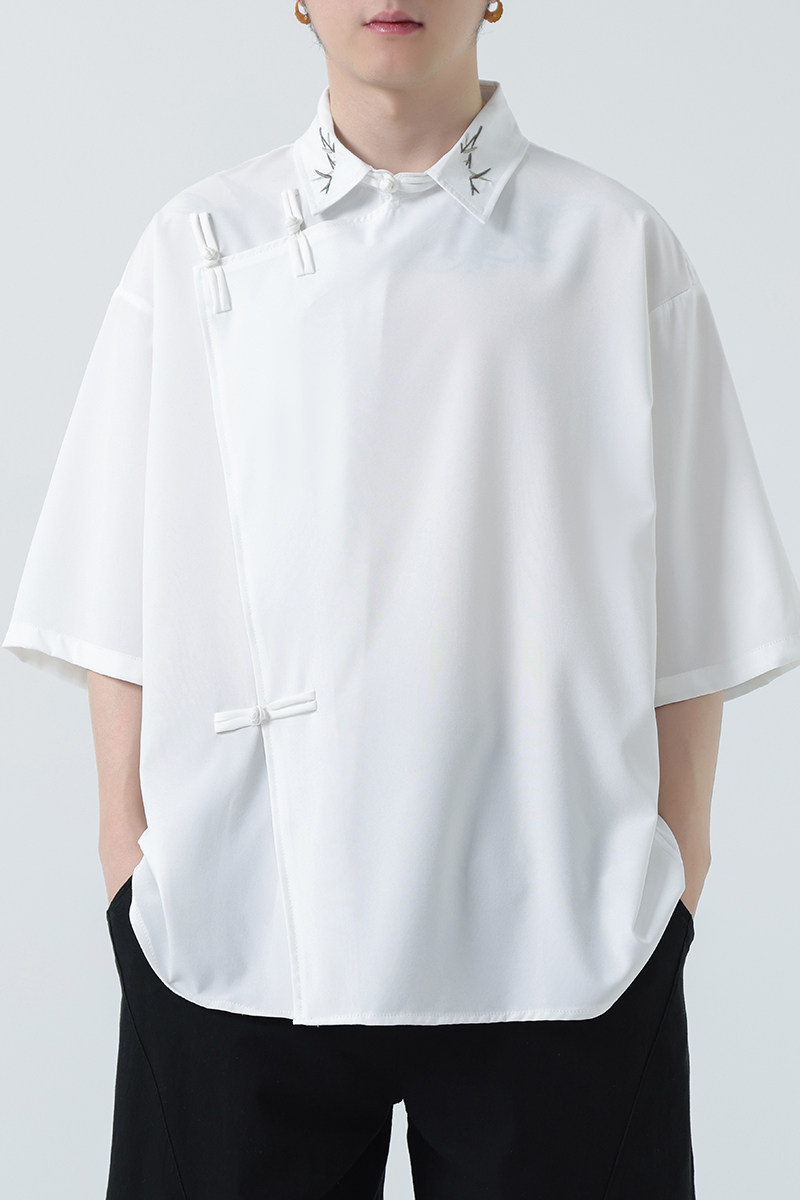 新中式风短袖衬衫电商A100-226-P65,男装衬衫,电商A100