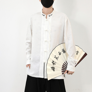 风绣花盘扣长袖衬衫秋冬新款电商A100-C21-P70图片