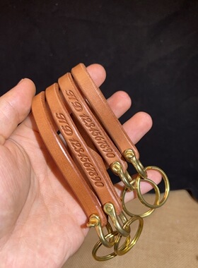 辉度日本栃木鞍革纯手工制作黄铜马蹄扣牛皮钥匙扣一生之环同料