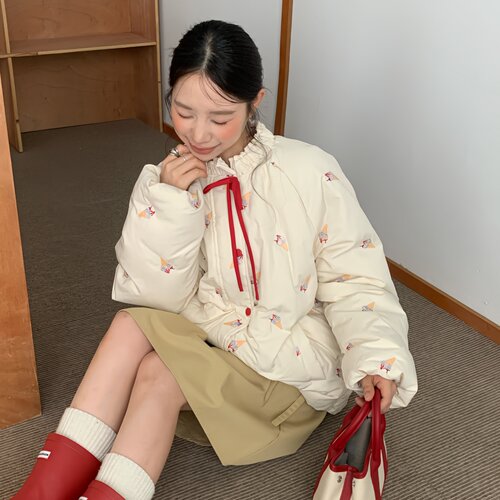 冰激凌羽绒服女短款2026新款加厚