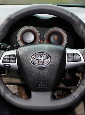 丰田老11款卡罗拉12款rav4小霸王wish真皮手缝方向盘套把套专用