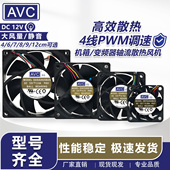 12cm AVC奇宏 PWM调速静音CPU大风量机箱散热风扇12V