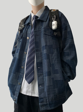 木村叔dk日系休闲衬衫男士春秋季青少年学生工装水洗牛仔夹克外套